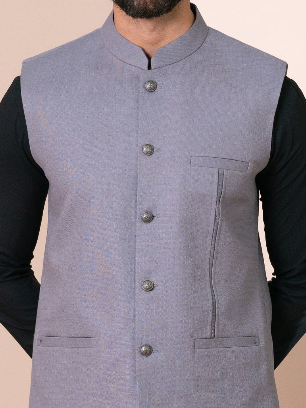 Grey Cotton Formal Waistcoat - AL-WC-620