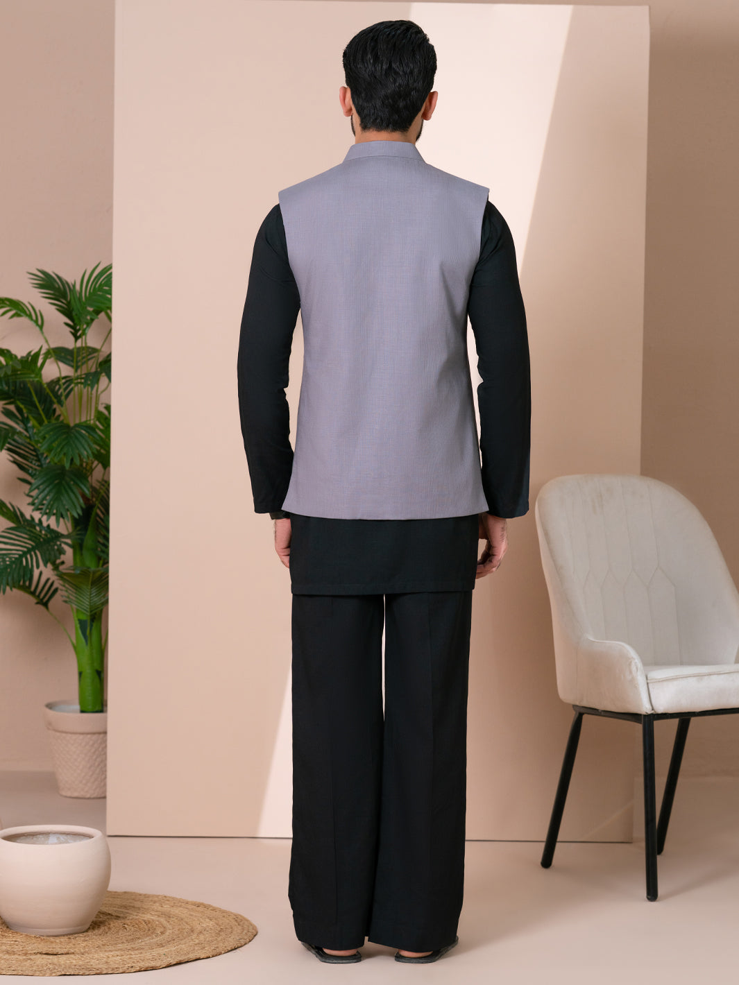 Grey Cotton Formal Waistcoat - AL-WC-620