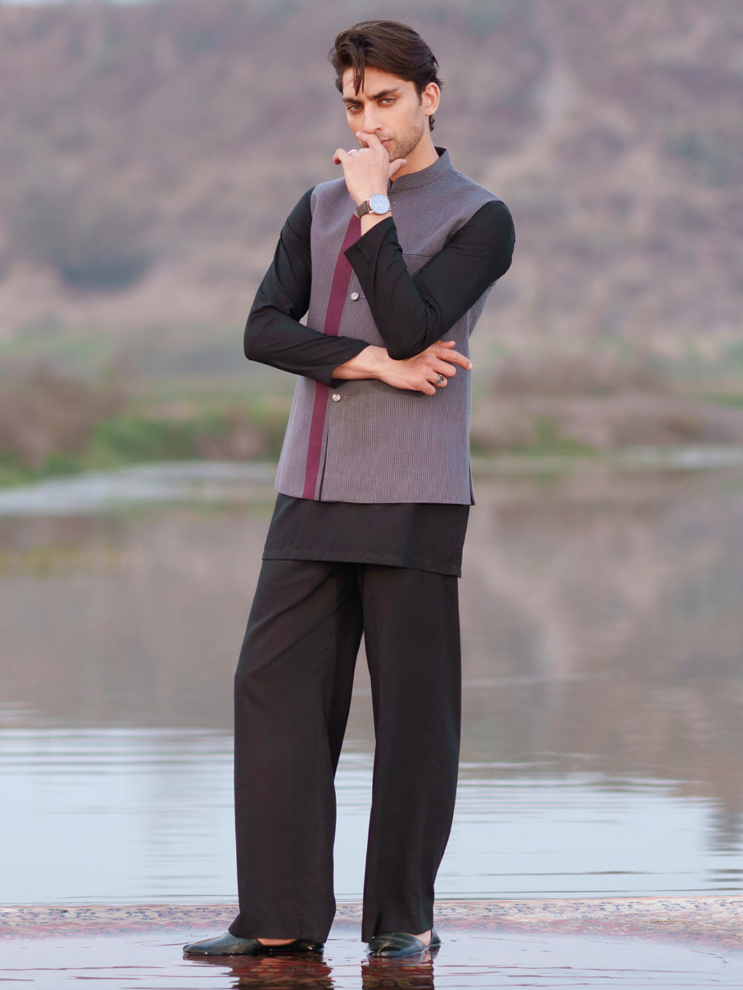 Grey Cotton Cut & Sew Waistcoat - AL-WC-622