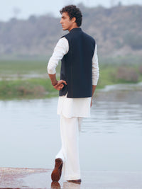 Black Cotton Cut & Sew Waistcoat - AL-WC-624