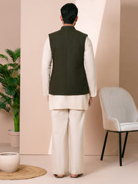 Olive Green Waistcoat - AL-WC-625
