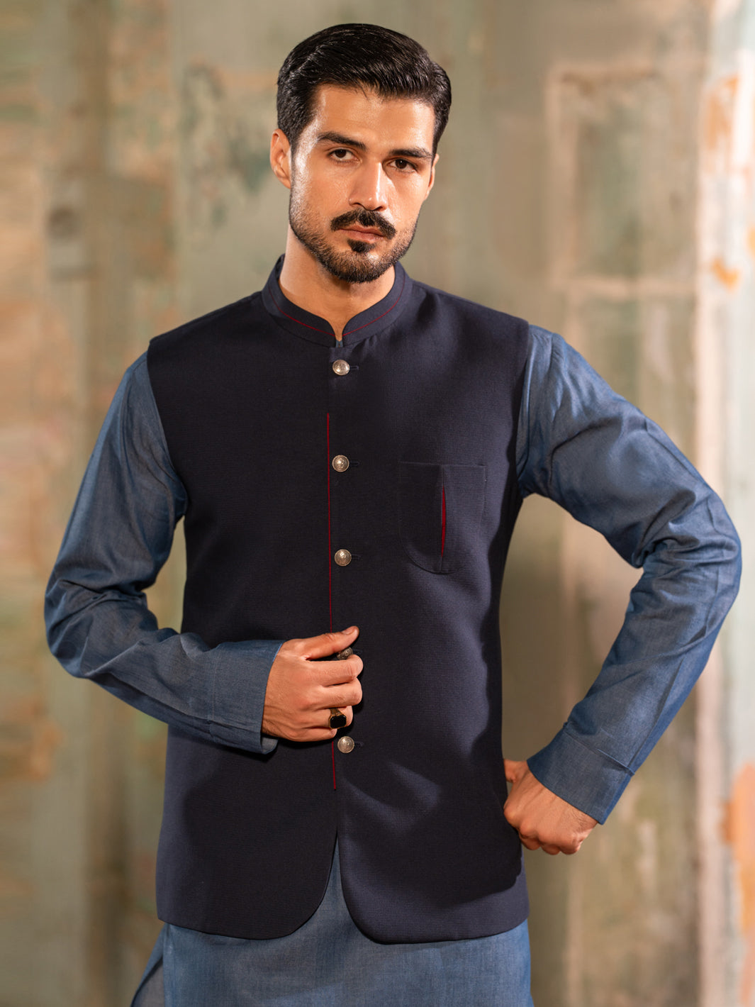 Midnight Blue Waistcoat - AL-WC-642