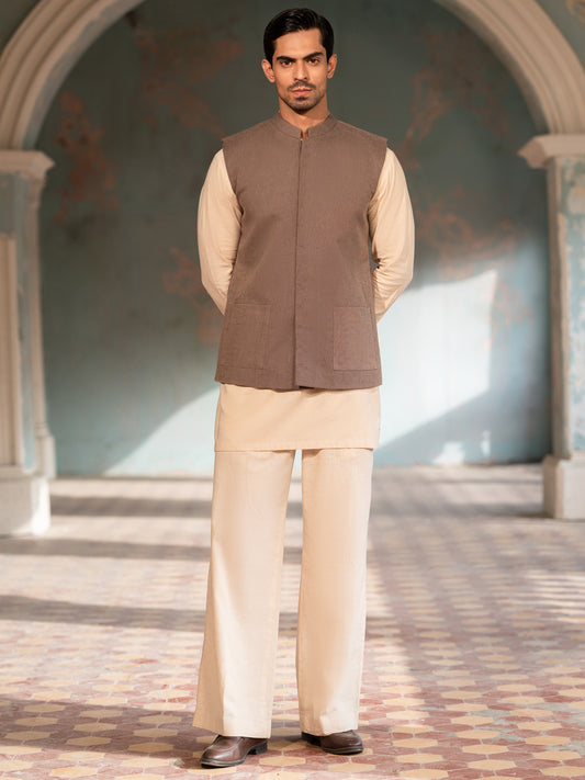 Brown Cotton Waistcoat - AL-WC-644