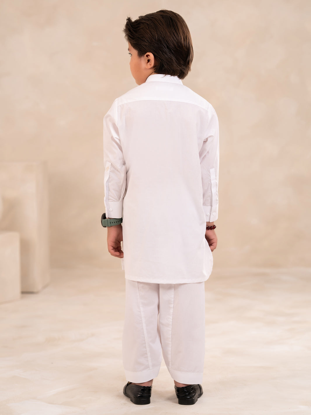 White Cotton Boys Kameez Shalwar - ALBY-BQ-KS-002