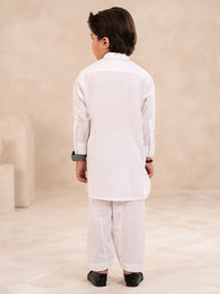 White Cotton Boys Kameez Shalwar - ALBY-BQ-KS-002