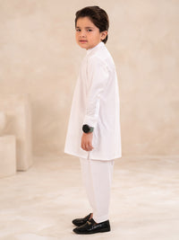 White Cotton Boys Kameez Shalwar - ALBY-BQ-KS-002