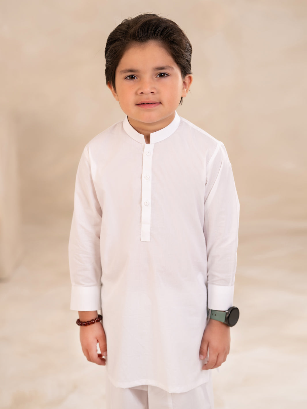 White Cotton Boys Kameez Shalwar - ALBY-BQ-KS-002
