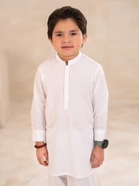 White Cotton Boys Kameez Shalwar - ALBY-BQ-KS-002