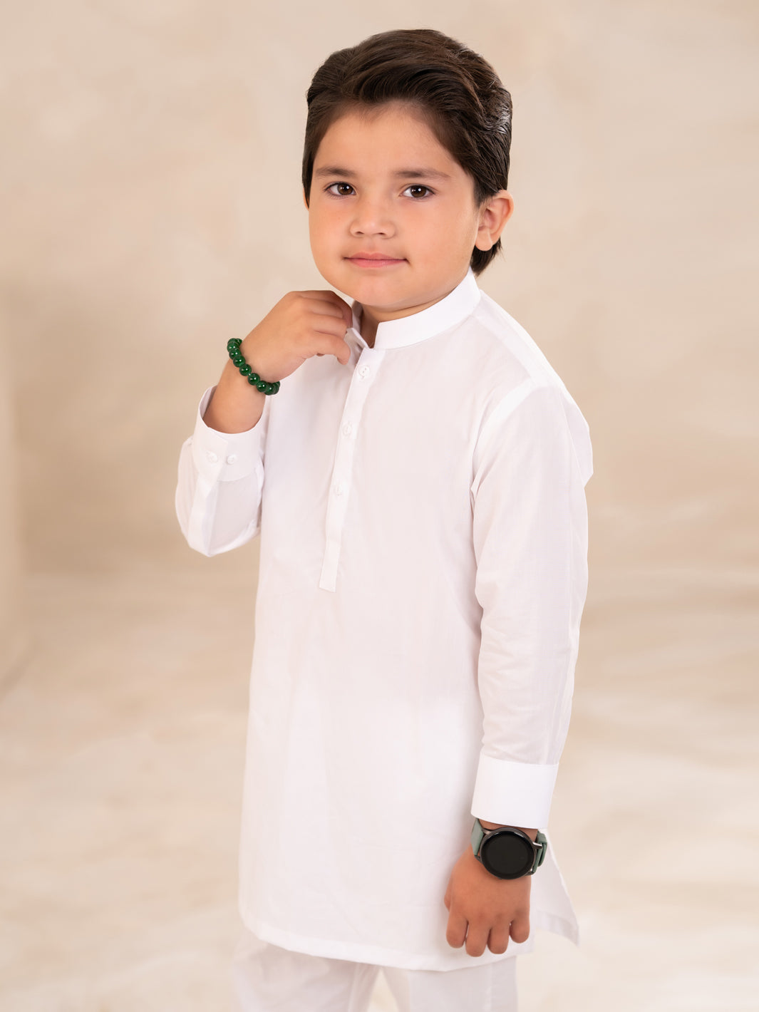 White Cotton Boys Kurta Trousers - ALBY-BQ-KT-001