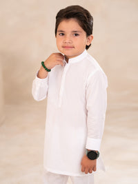 White Cotton Boys Kurta Trousers - ALBY-BQ-KT-001