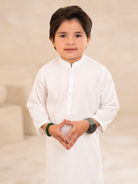 White Plain Kameez Shalwar - ALBYET-KS-001