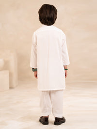 White Plain Kameez Shalwar - ALBYET-KS-001