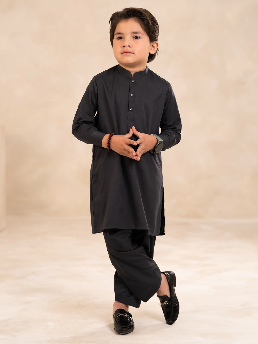 Grey Plain Kameez Shalwar - ALBYET-KS-002