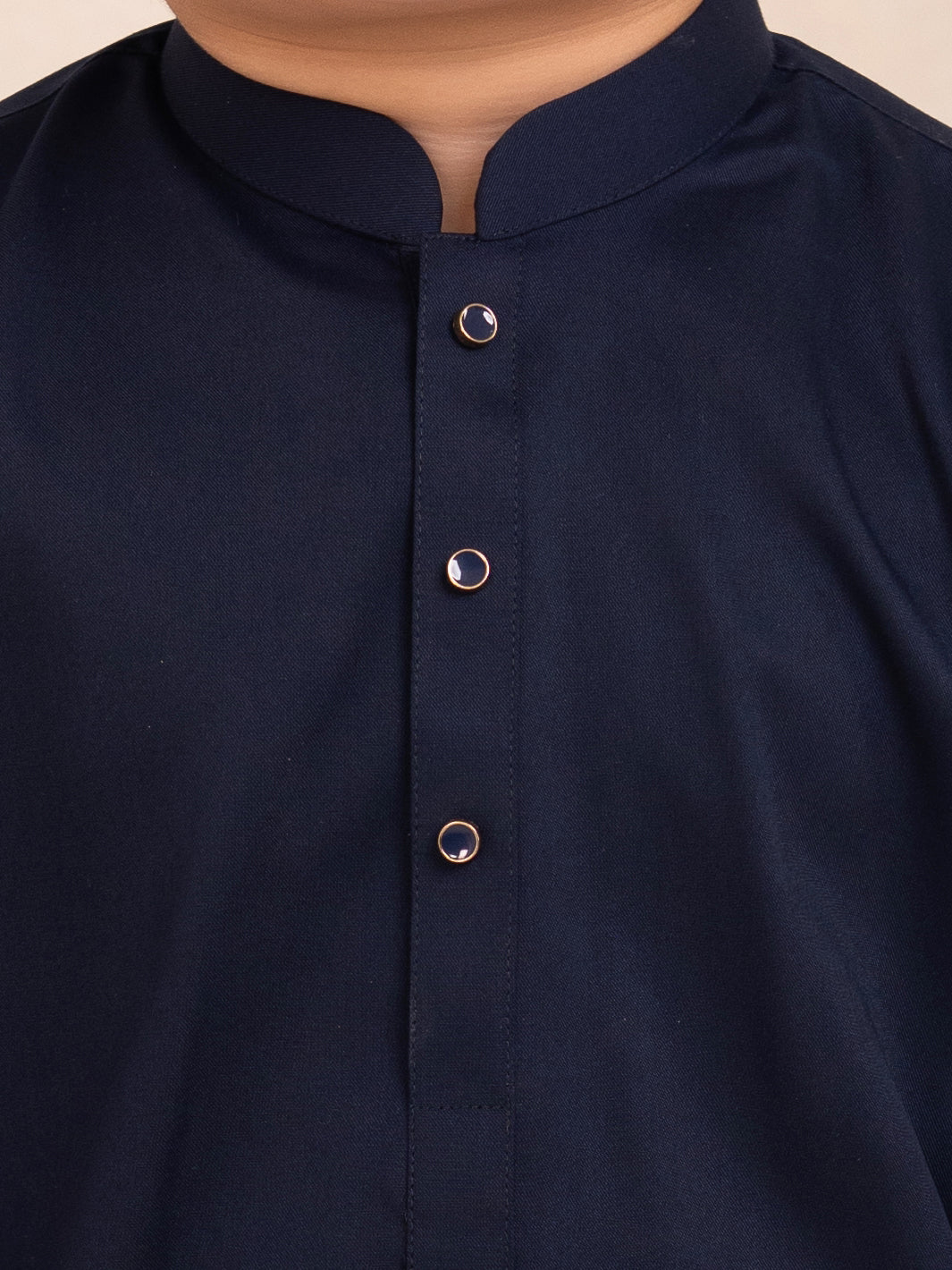 Navy Blue Plain Kameez Shalwar - ALBYET-KS-003