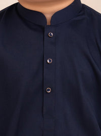 Navy Blue Plain Kameez Shalwar - ALBYET-KS-003