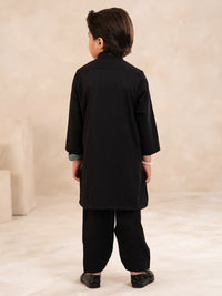 Black Plain Kameez Shalwar - ALBYET-KS-004