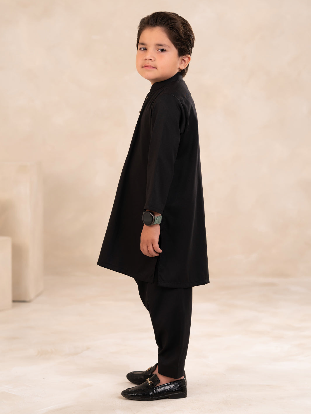 Black Plain Kameez Shalwar - ALBYET-KS-004
