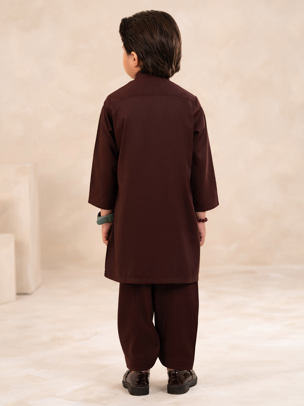 Maroon Plain Kameez Shalwar - ALBYET-KS-006