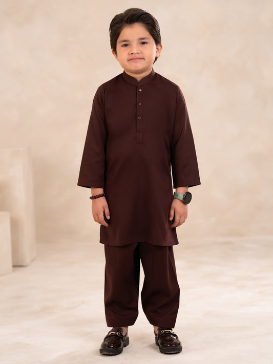 Maroon Plain Kameez Shalwar - ALBYET-KS-006