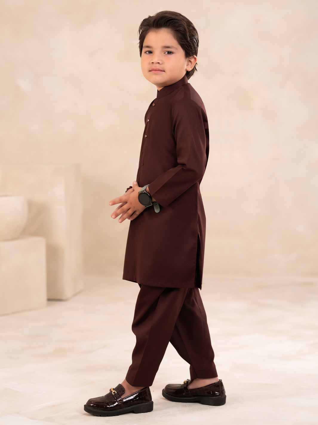 Maroon Plain Kameez Shalwar - ALBYET-KS-006