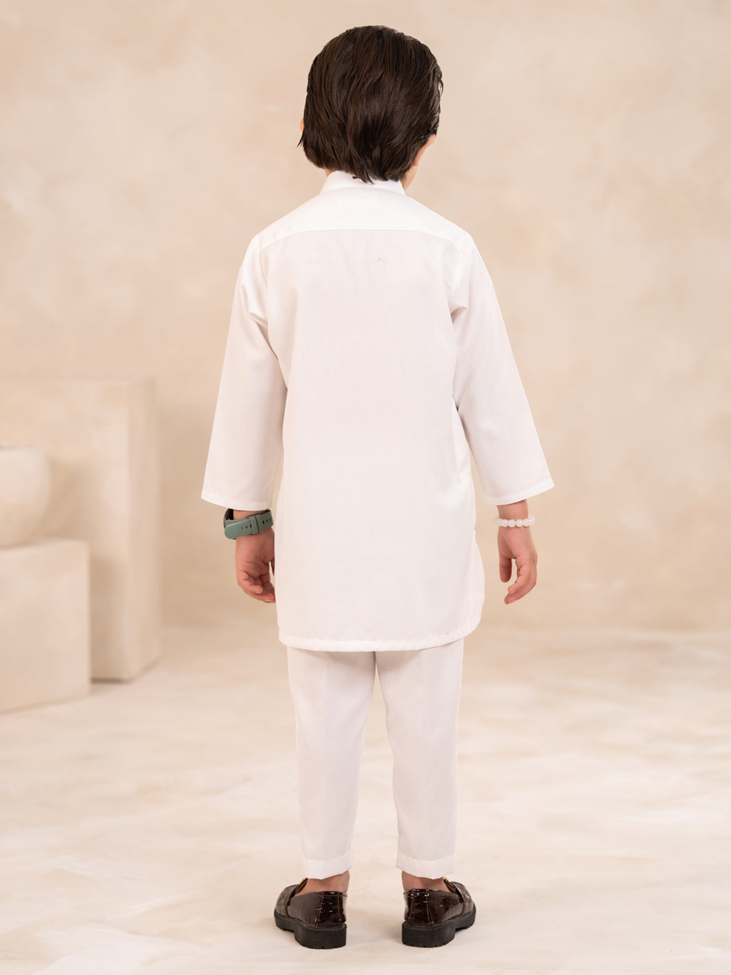 White Plain Kurta Trousers - ALBYET-KT-011
