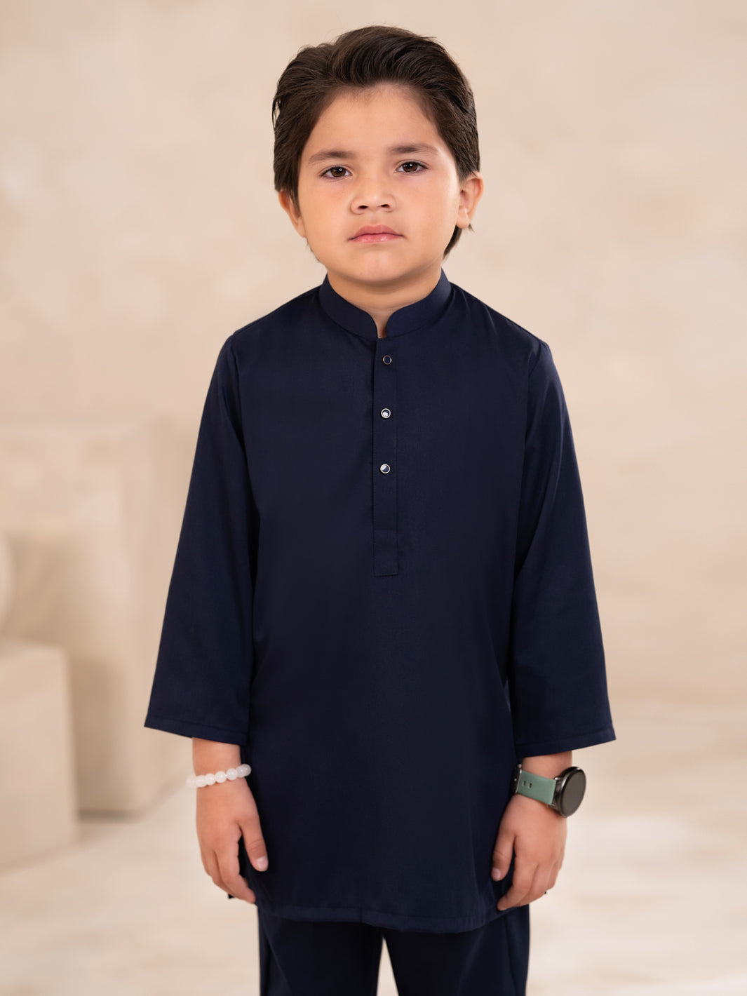 Navy Blue Plain Kurta Trousers - ALBYET-KT-013