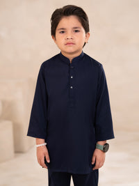 Navy Blue Plain Kurta Trousers - ALBYET-KT-013