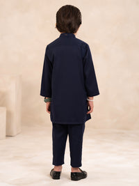 Navy Blue Plain Kurta Trousers - ALBYET-KT-013