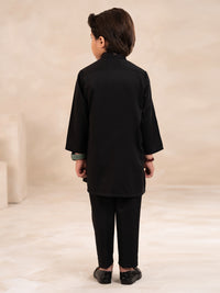 Black Plain Kurta Trousers - ALBYET-KT-014