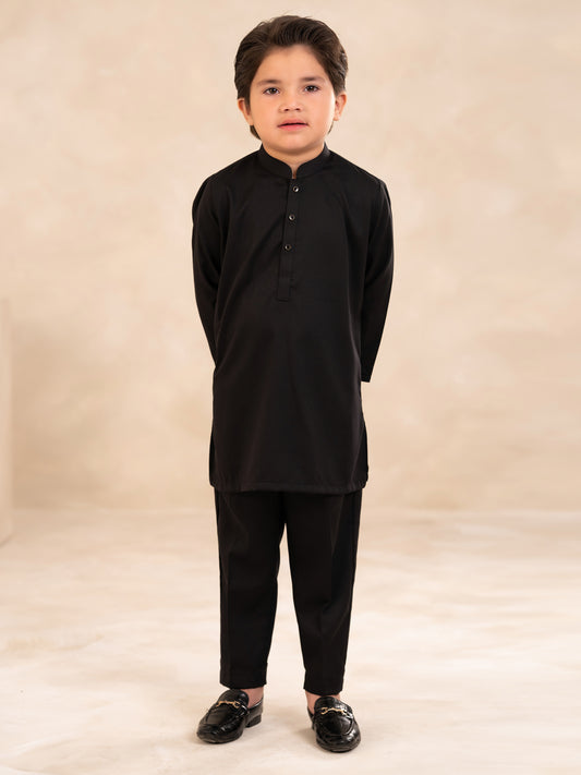 Black Plain Kurta Trousers - ALBYET-KT-014