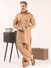 Light Brown Blended Kurta Trouser - ALCR-KT-009