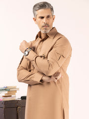 Light Brown Blended Kurta Trouser - ALCR-KT-009