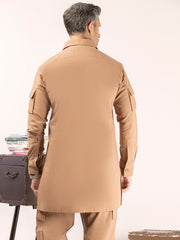 Light Brown Blended Kurta Trouser - ALCR-KT-009