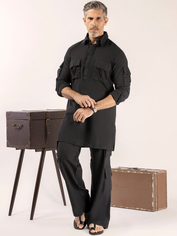 Black Blended Kurta Trouser - ALCR-KT-010