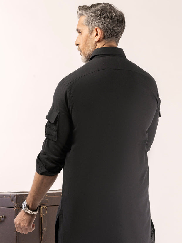 Black Blended Kurta Trouser - ALCR-KT-010