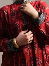 Maroon Linen Tunic - ALCR-LK-1058
