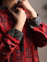 Maroon Linen Tunic - ALCR-LK-1058