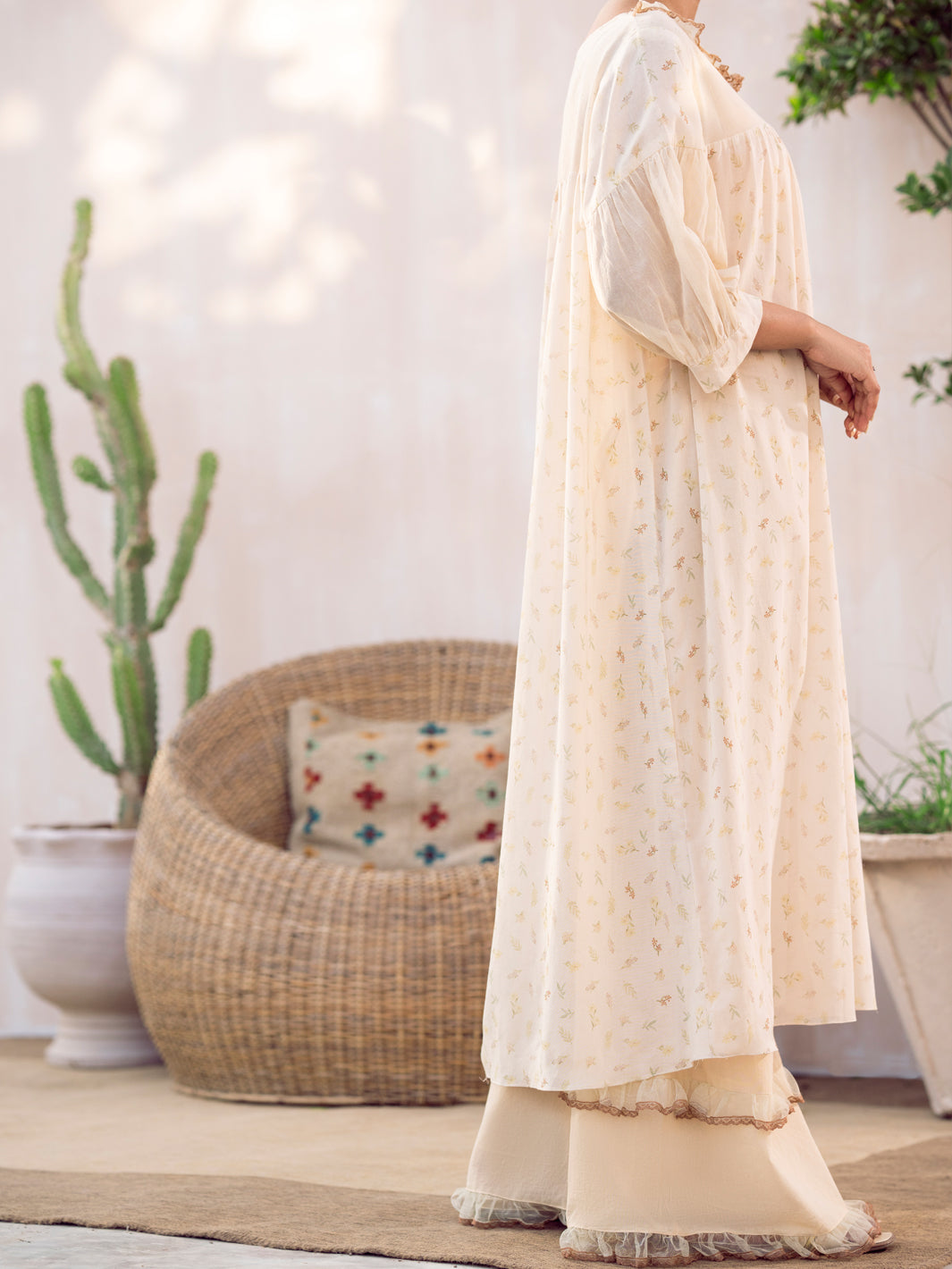 Off White Cotton Tunic - ALCR-LK-1080
