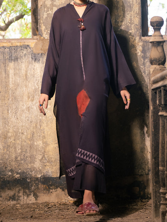 Black Dyed Lawn Kurti - ALCR-LK-1137