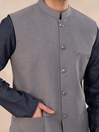 Light Grey Plain Waistcoat - ALET-WC-1005-R3