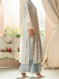 Ice Blue Silk Organza Lawn 3Pc Stitched - ALP-3PS-1667