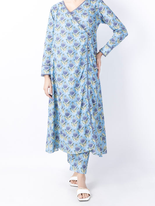 Light Blue Lawn 2 Piece Stitched - ALP-2PS-LKS-1741 - Almirah Online
