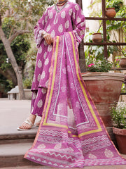 Purple Dobby 3 Piece Stitched - ALP-3PS-1882 - Almirah Online