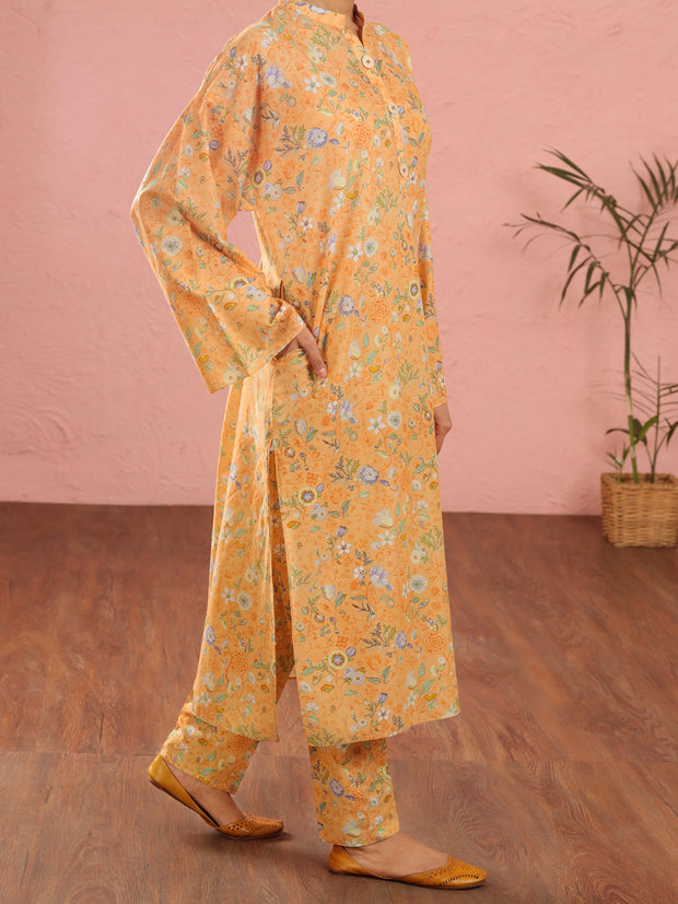 Yellow Lawn 2 Piece Unstitched - ALP-2PS-1962 - Almirah Online