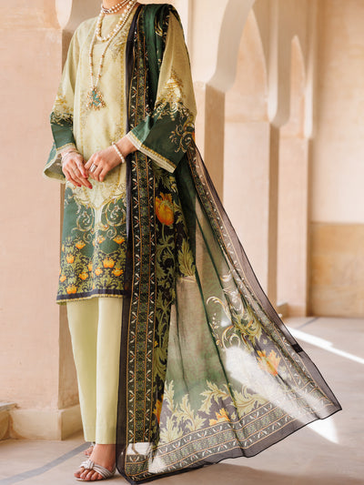 Green Lawn 3 Piece Stitched - ALP-3PS-1975 - Almirah Online