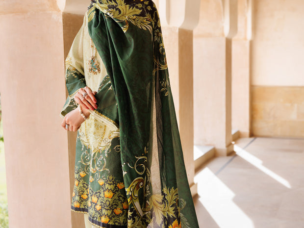 Green Lawn 3 Piece Stitched - ALP-3PS-1975 - Almirah Online