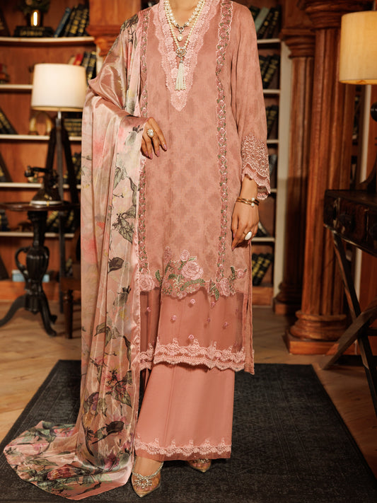 Tea Pink Cotton Dobby 3Pc Stitched - ALP-3PS-2057