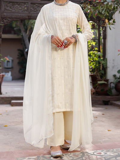 Off White 3 Piece Stitched - ALP-3PS-2167
