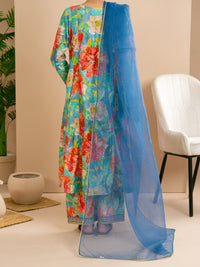 Light Lurex Cotton Green Stitched 3Pc - ALP-3PS-2171