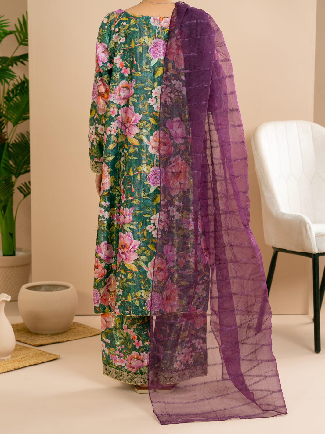 Mehndi Green Stitched 3Pc - ALP-3PS-2173